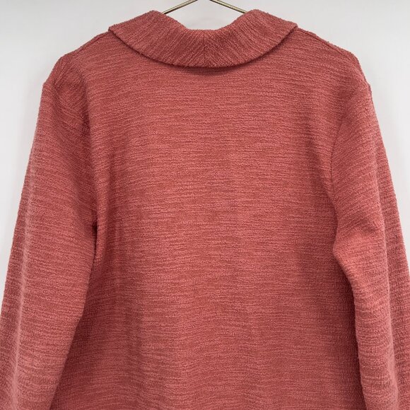 BB Dakota Women’s Open Front Blazer Cardigan Jacket Pink Textured Knit Pockets - Picture 5 of 10